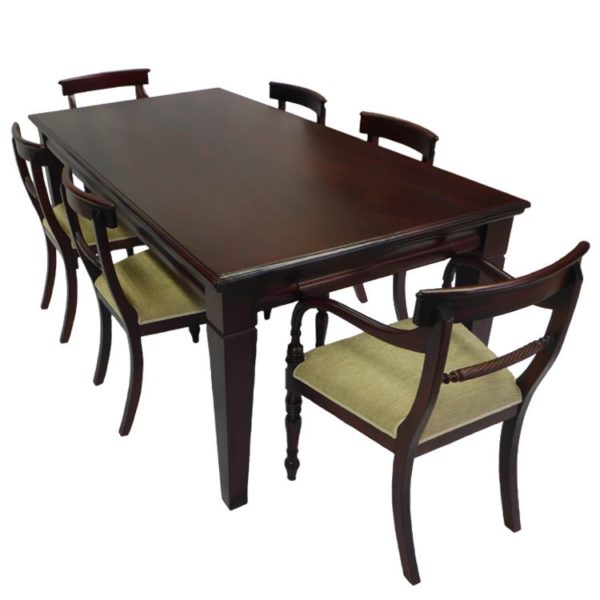 Solid Mahogany Wood Dining Set / Table 2m and Chairs