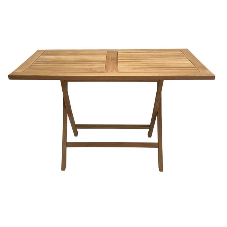 Outdoor Furniture Solid Teak Folding Table Rectangular 120cm Turendav