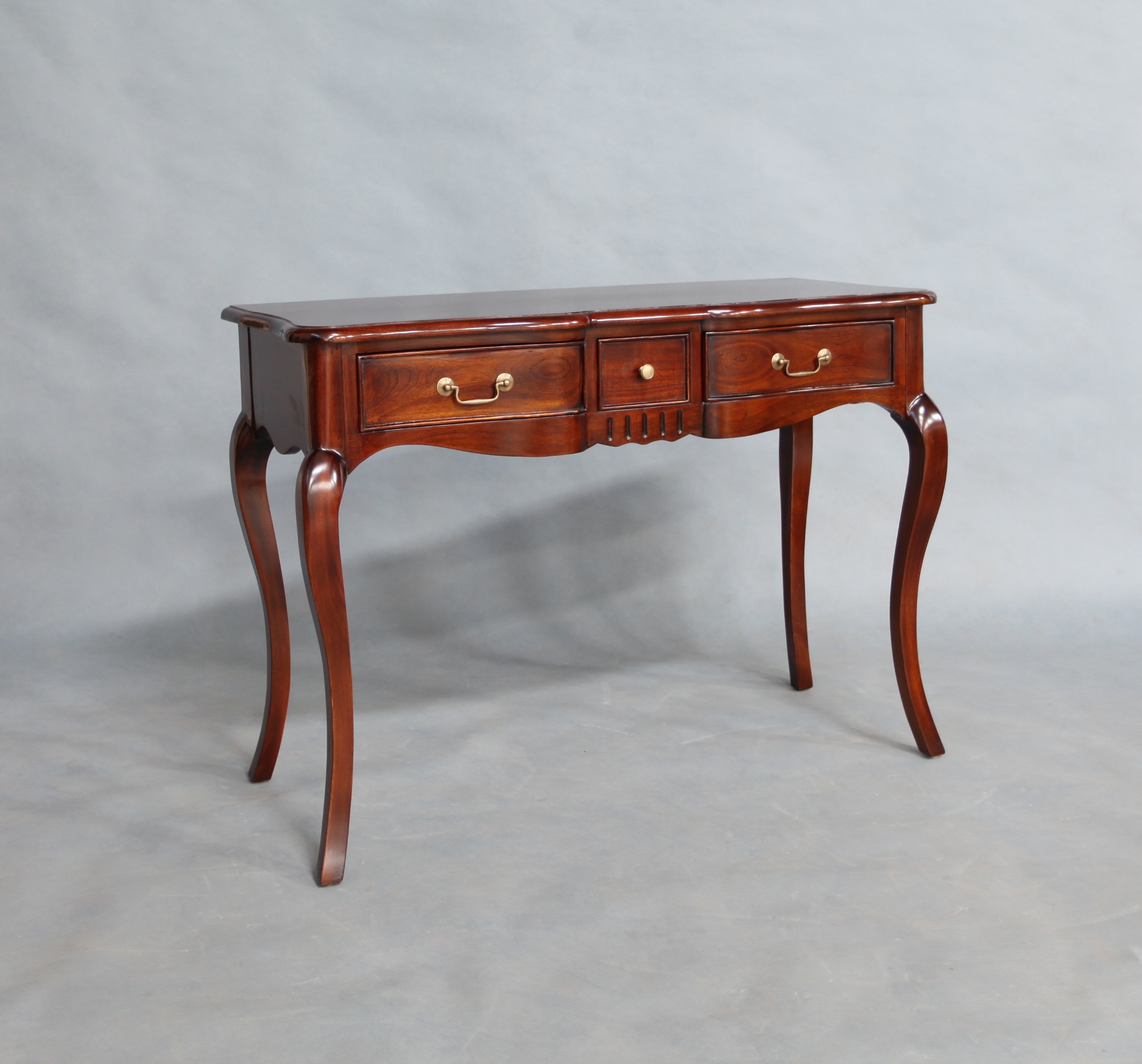 Mahogany Wood Small Office Desk With 3 Drawers Turendav