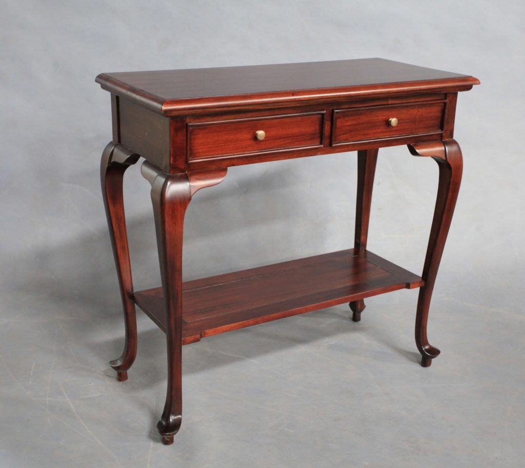 Solid Mahogany Wood Hall Table With 2 Drawers | Turendav Australia