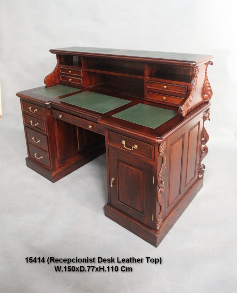 Solid Mahogany Office Desk Leather Top Turendav Australia Antique Reproduction Furniture