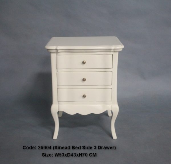 French provincial Style Bed Side Carved Antique Reproduction Mahogany White New