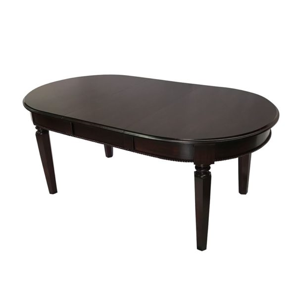 Solid Mahogany Wood Oval Extension Dining Table 200cm