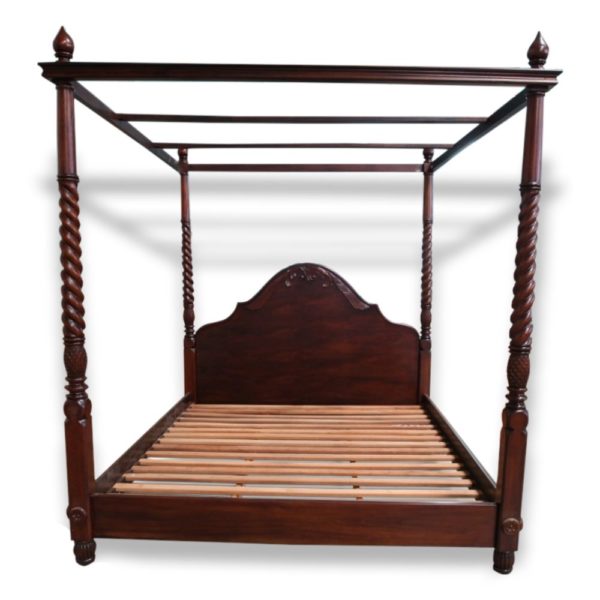 Solid Mahogany Wood Colonial 4 Poster Bed Queen / King size