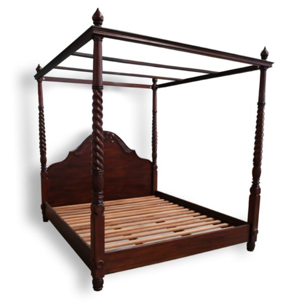 Solid Mahogany Wood Colonial 4 Poster Bed Queen / King size