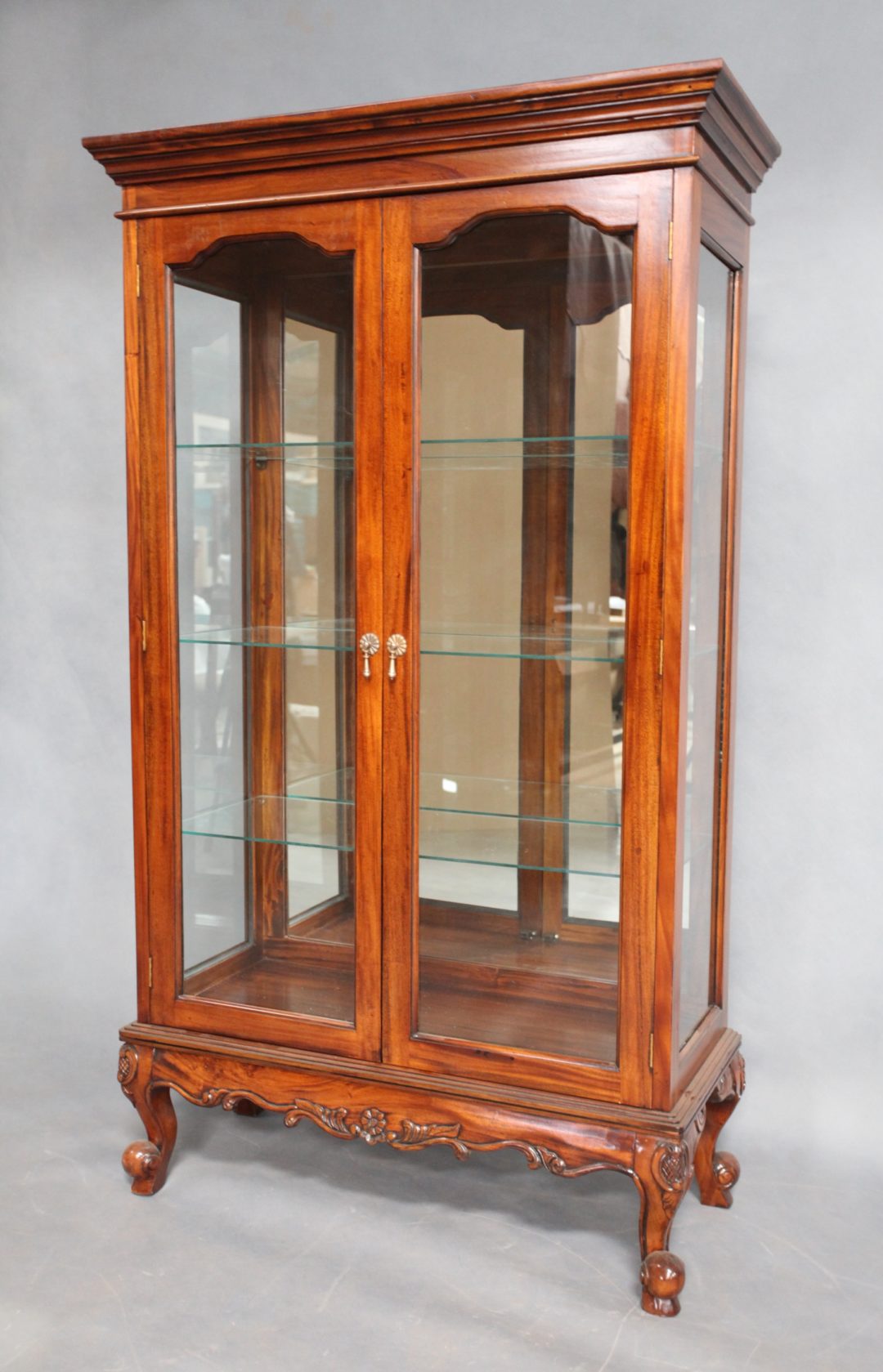 Solid Mahogany Wood Single Door Glass Display Turendav