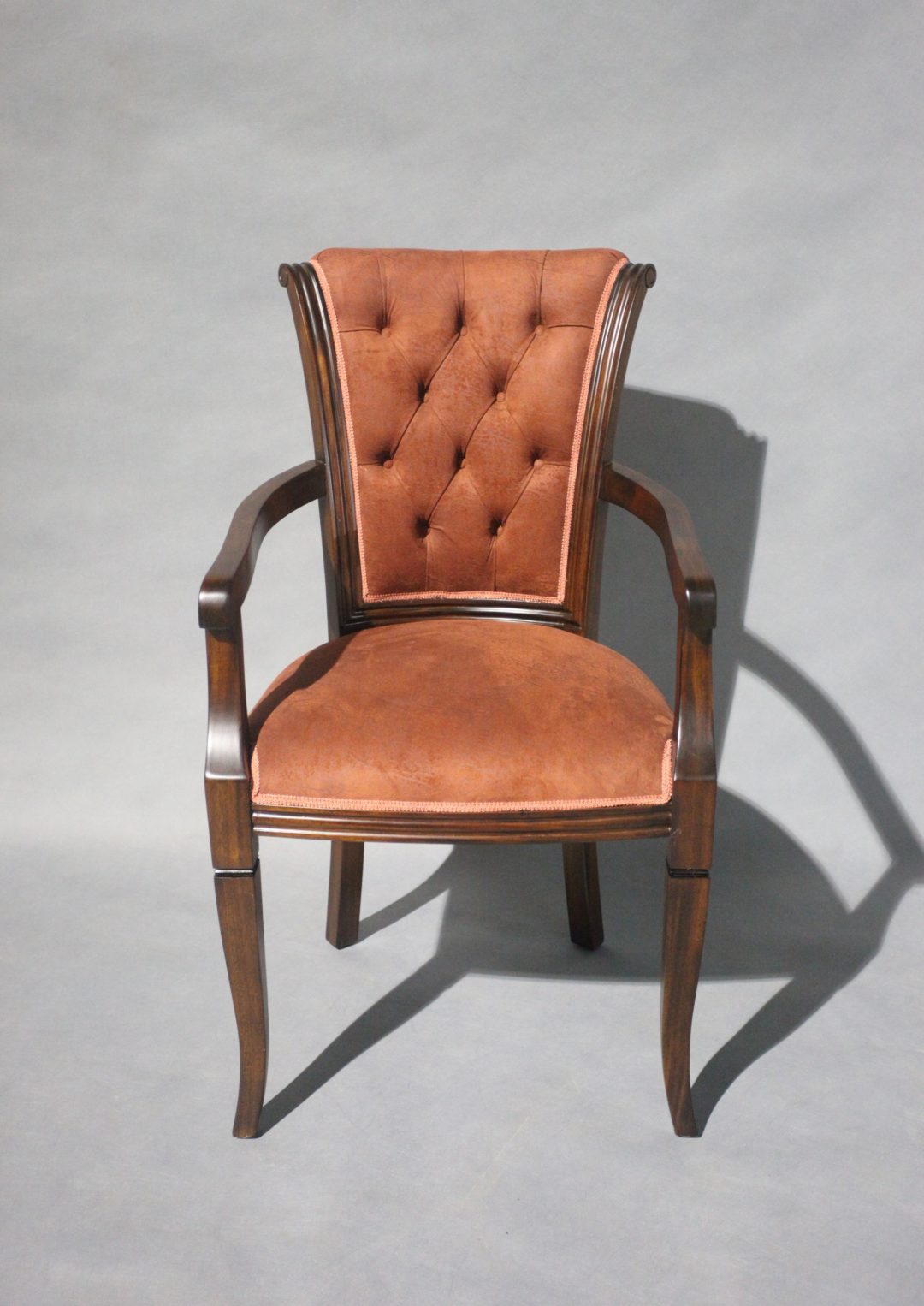 Solid Mahogany Wood Large Optima Arm Chair Antique