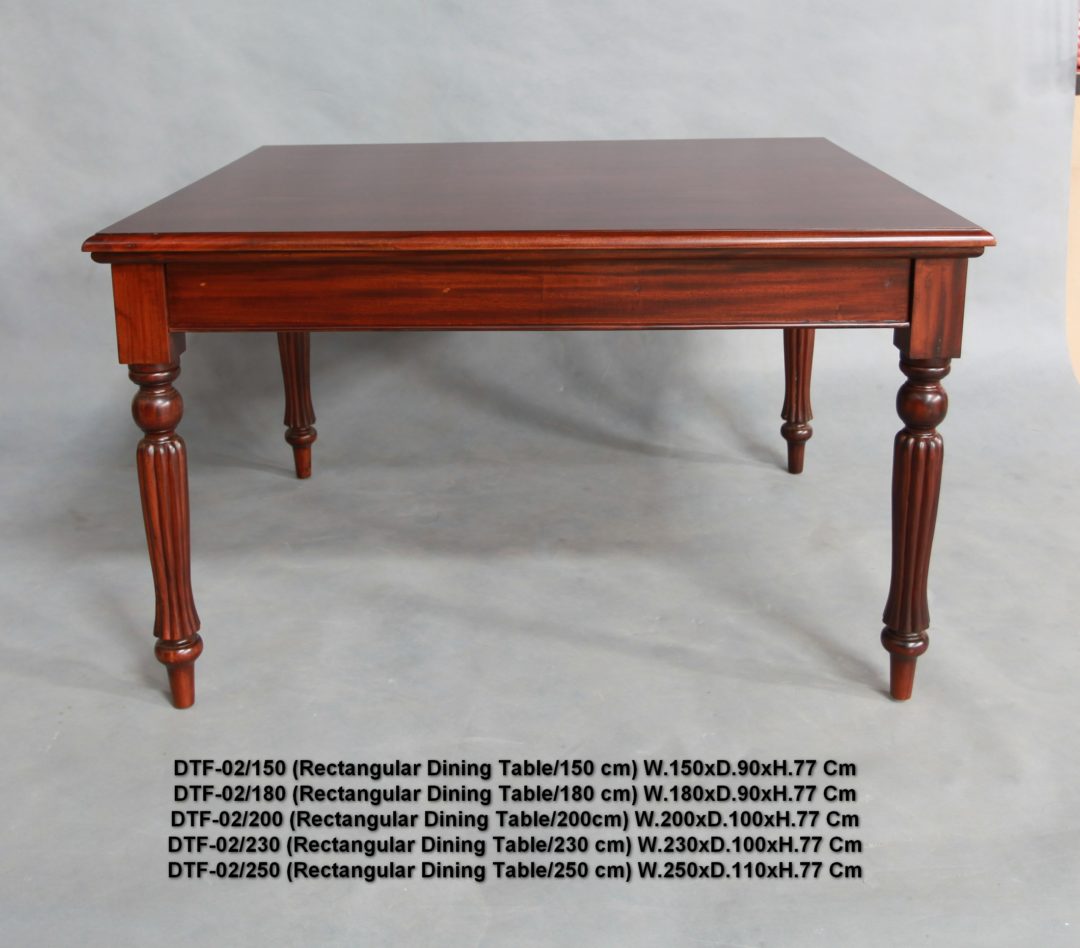 Solid Mahogany Wood Regency Rectangular Dining Table Antique Style