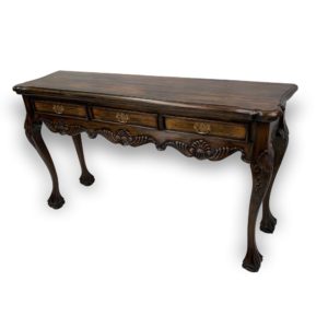 Solid Mahogany 3 Drawers Hall Table in Antique Finish