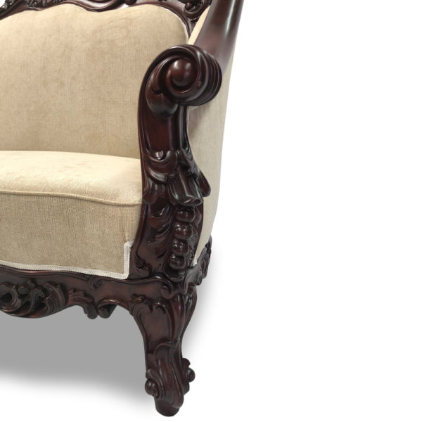 Solid Mahogany Classic Large Carved Lounge Set Reproduction