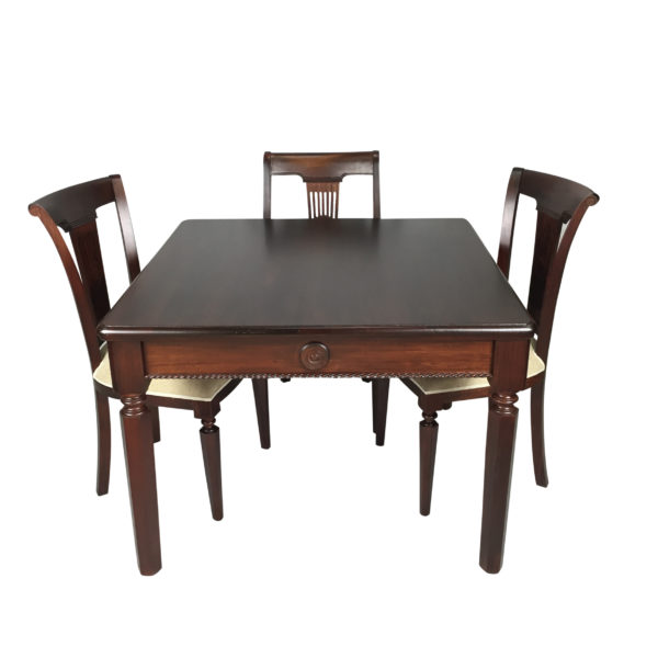Mahogany Square Dining Table and Chairs 110cm