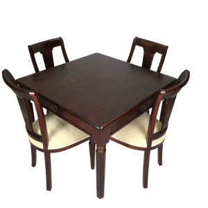 Mahogany Square Dining Table and Chairs 110cm