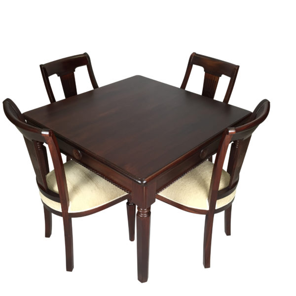 Mahogany Square Dining Table and Chairs 110cm