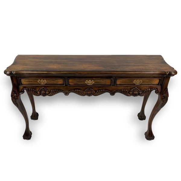 Solid Mahogany 3 Drawers Hall Table in Antique Finish