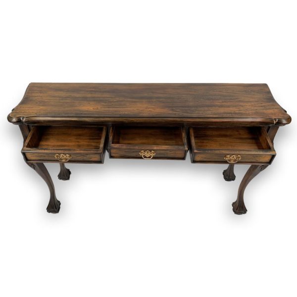 Solid Mahogany 3 Drawers Hall Table in Antique Finish