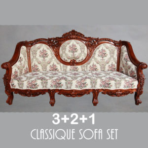 Solid Mahogany Classic Large Carved Lounge Set Reproduction