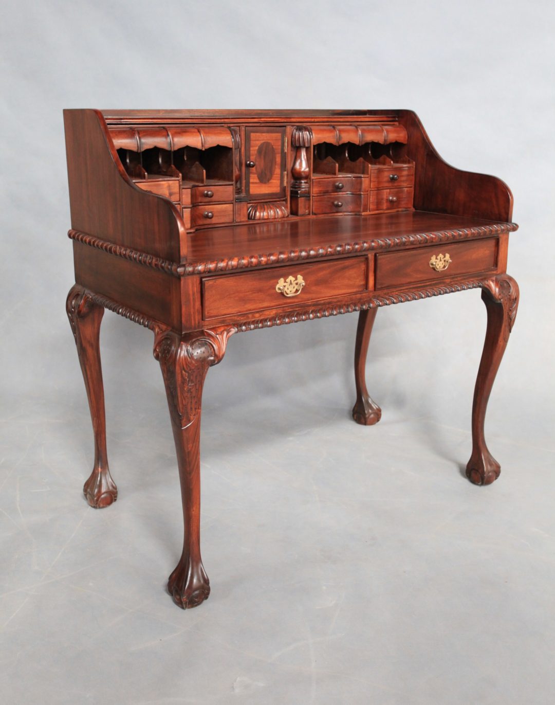 Solid Mahogany Chippendale Escritoire Desk Antique Reproduction Design PreOrder Turendav