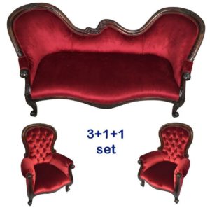 Solid Mahogany Wood Chaise Lounge Set / Sofa