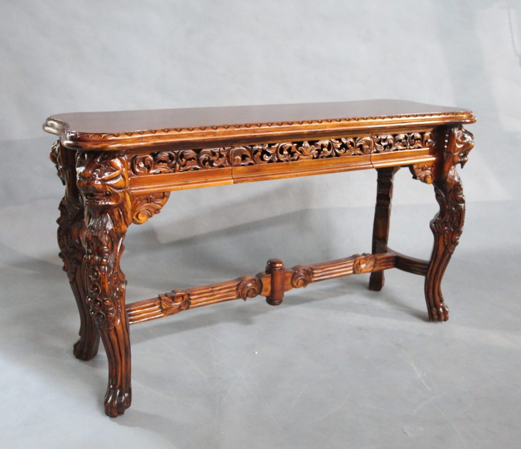 Solid Mahogany Wood Hand Carved Lion Hall/Console Table | Turendav ...