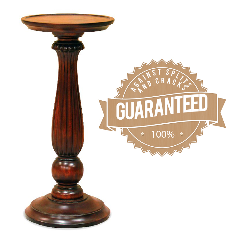Solid Mahogany Wood Carved Plant Stand, Antique Wooden Pedestal Plant Stand